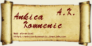 Ankica Komnenić vizit kartica